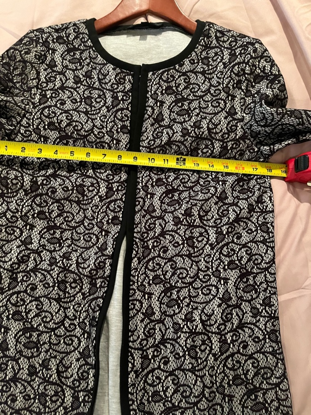 Preston & York Black Trim Gray jacket with eyelet closure with Lace Detail - Picture 5 of 8